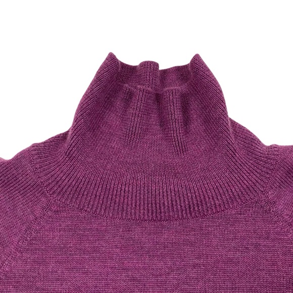Eileen Fisher Purple Merino Wool Short Sleeve Sweater Turtleneck Lagenlook Sz M - Picture 3 of 11